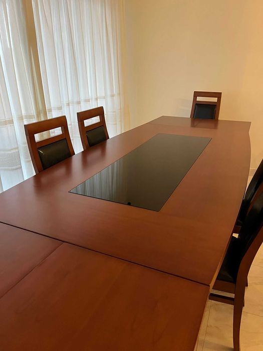 Mesa Sala Jantar Cerejeira Extensível c/ Oferta 6 Cadeiras