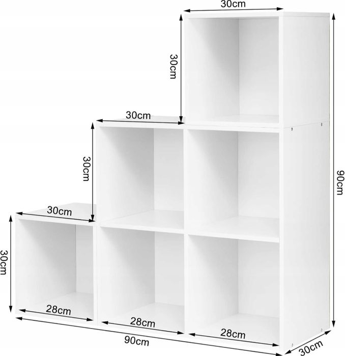 Regał organizer półka wolnostojąca 6 przegródek regał kostkowy Biały