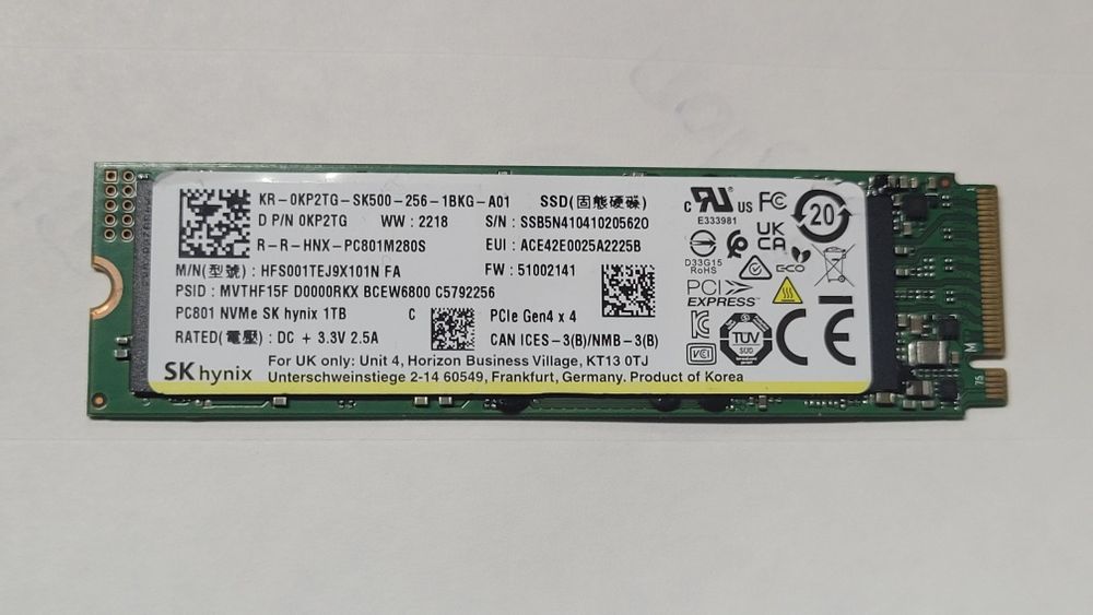 m2 nvme Hynix 1tb gen4 для PS5 ноутбуків, ПК (99% здоров'я)