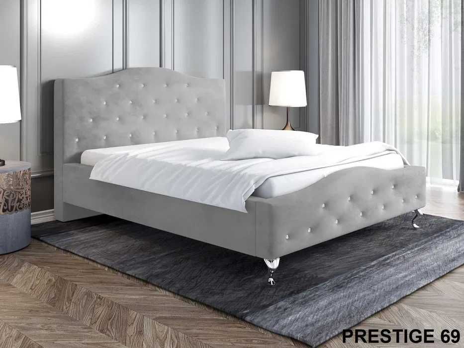 Łóżko tapicerowane Glamour 160x200 ze stelażem