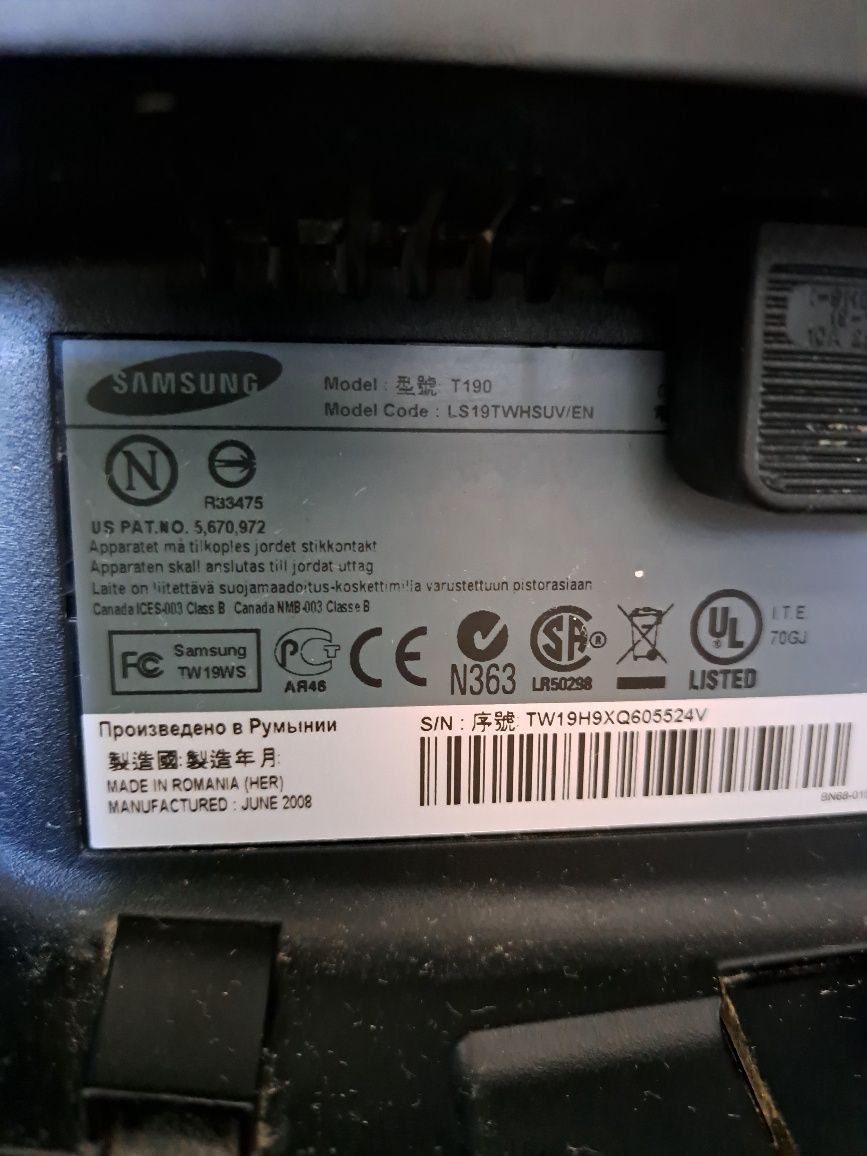 Monitor Ssmsung 19 ' model T190