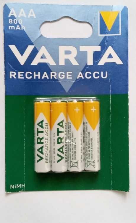 Акумулятори Varta Recharge ACCU AAA 800 mAh Ni-MH 4 шт ОРИГІНАЛ