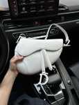 Torebka Christian Dior Ultra Matte Calfskin Saddle Bag White