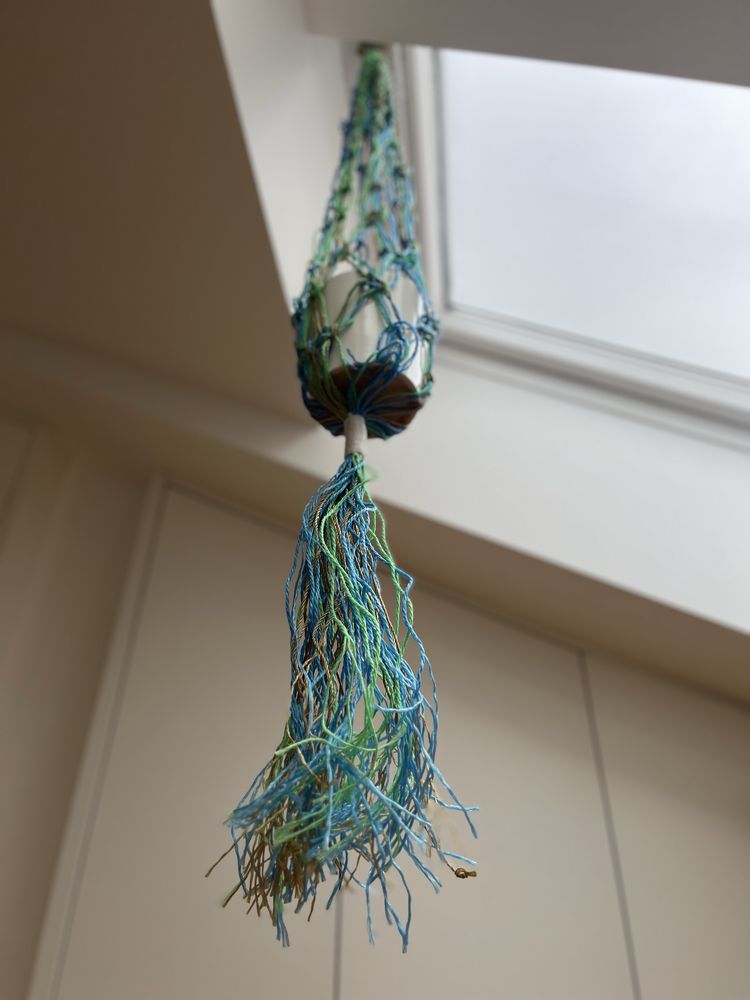 Rede Suspensa em Crochet Macramé Artesanal para Suporte de Vaso NOVA