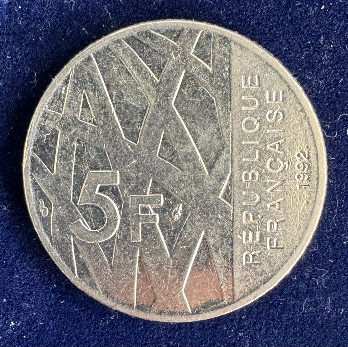 moeda comemorativa francesa 5 francos