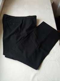 Wilvorst czarne spodnie ubraniowe wełna pas 92cm