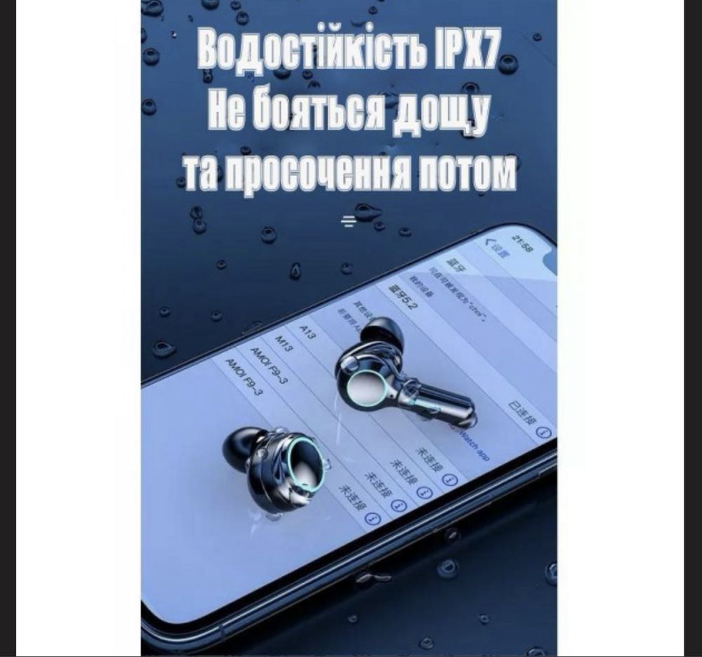 Навушники-power bank 2000mAh TWS M21: 2 пари в 1 кейсі НОВІ