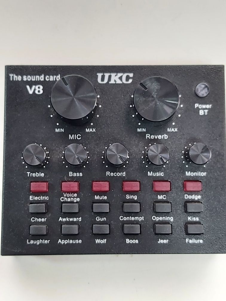 Звукова карта UKC V8 зовнішня з Bluetooth та вбудованими пресетами
