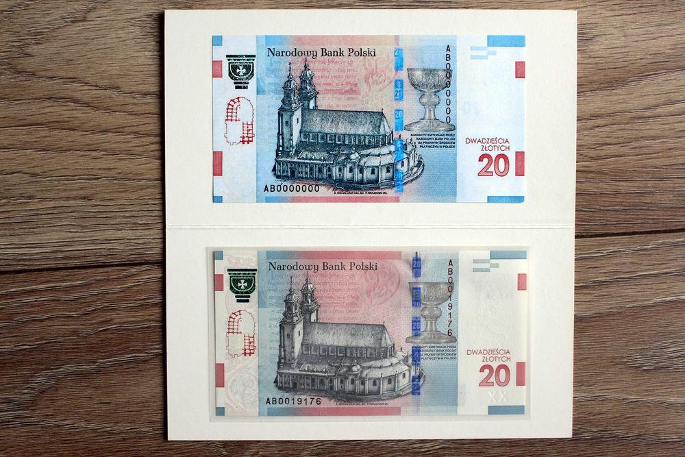 Banknot 20 zł 1050 rocznica Chrztu Polski + Gratis