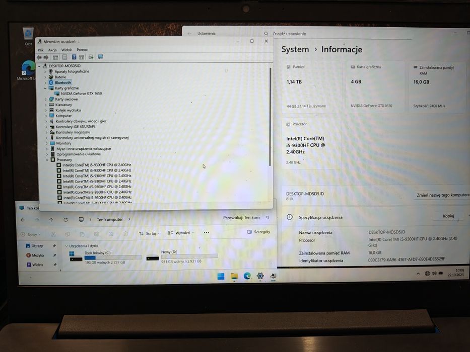 Gamingowy laptop Lenovo IdeaPad L340 Gaming i5-9300HF, GTX 1650, 16ram