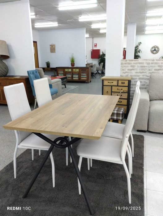 CONJUNTO DE JANTAR MODERNO MESA + 6 CADEIRAS + PORTES GRÁTIS POR 282€