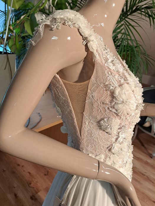 Suknia ślubna muślin, koronka,boho,38, weddingdress