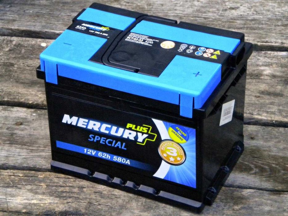 (2 шт) MERCURY 62Ah 580A та EXIDE Premium 64Ah 640A (Carbon Boost 2.0)