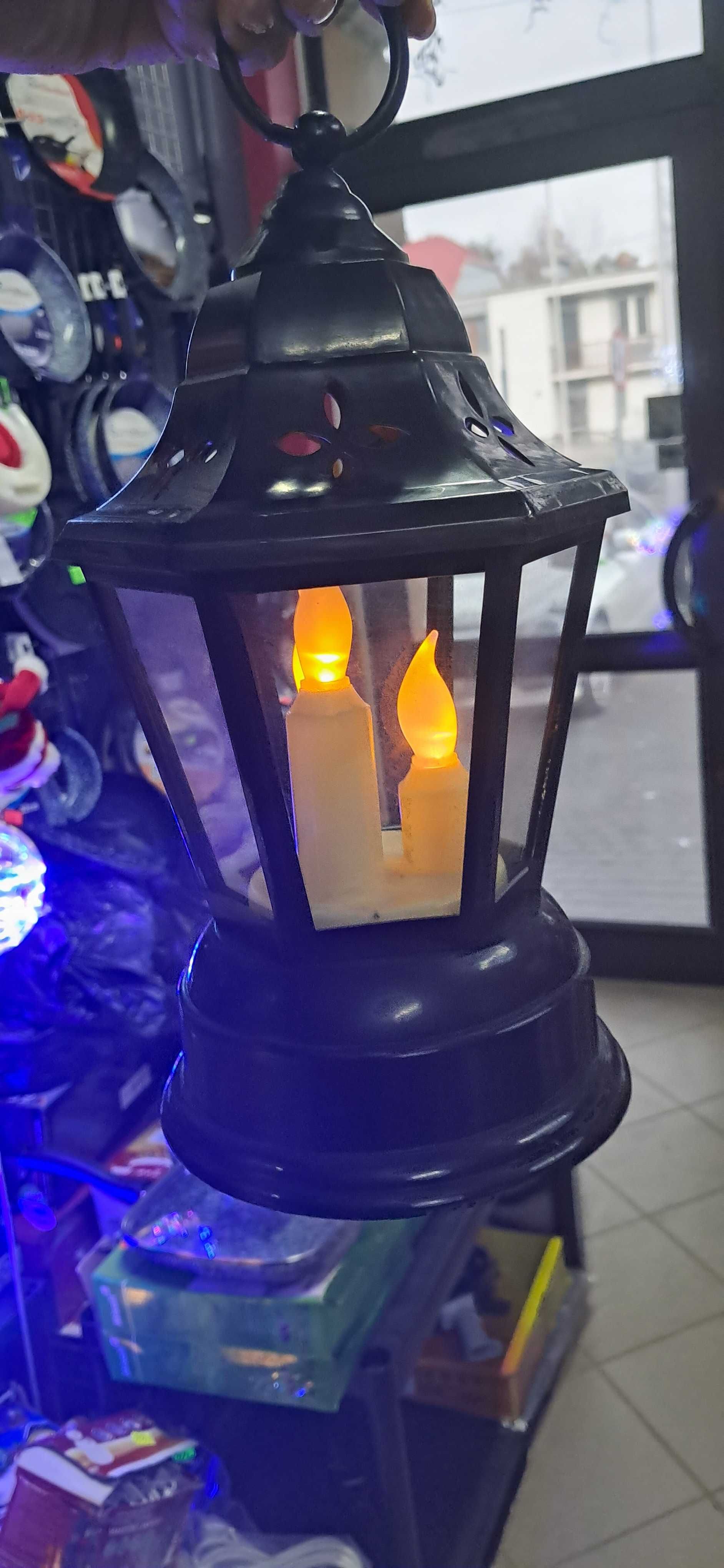 LAMPION latarenka latarnia ze świecami na baterie ozdobna dekoracja