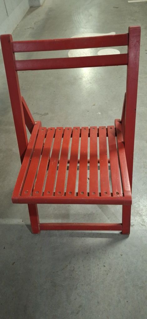 Krzesło  składane PRL  czerwone