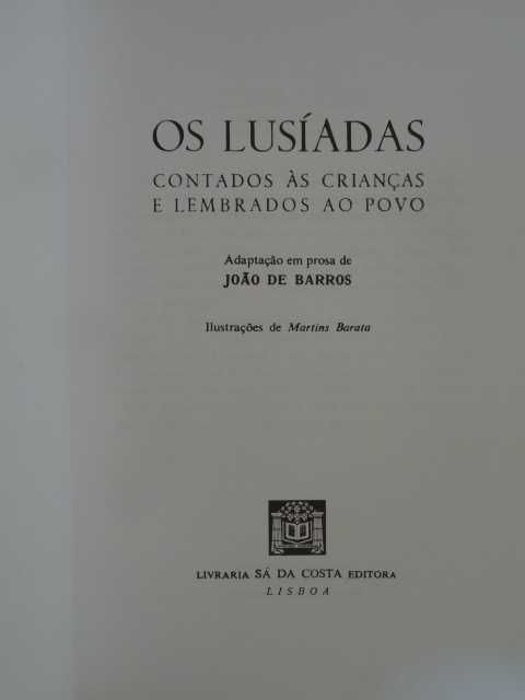 Os Lusíadas Contados às Crianças e Lembrados ao Povo de João de Barros