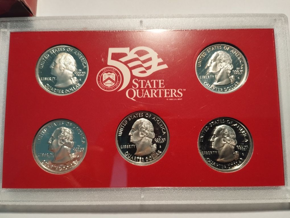 5 Conjuntos de moedas em prata 900 Proof dos EUA
