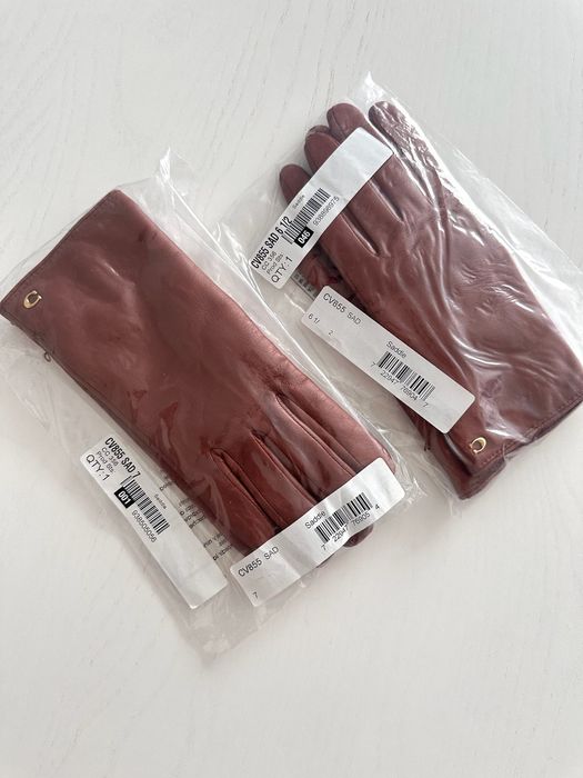 COACH Sculpted Gloves 6.5 жіночі рукавички женские кожаные перчатки