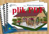 Projekt: Wiata ogrodowa drewniana prostokątna - plik PDF. Zadaszenie.