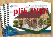 Projekt: Wiata ogrodowa drewniana prostokątna - plik PDF. Zadaszenie.