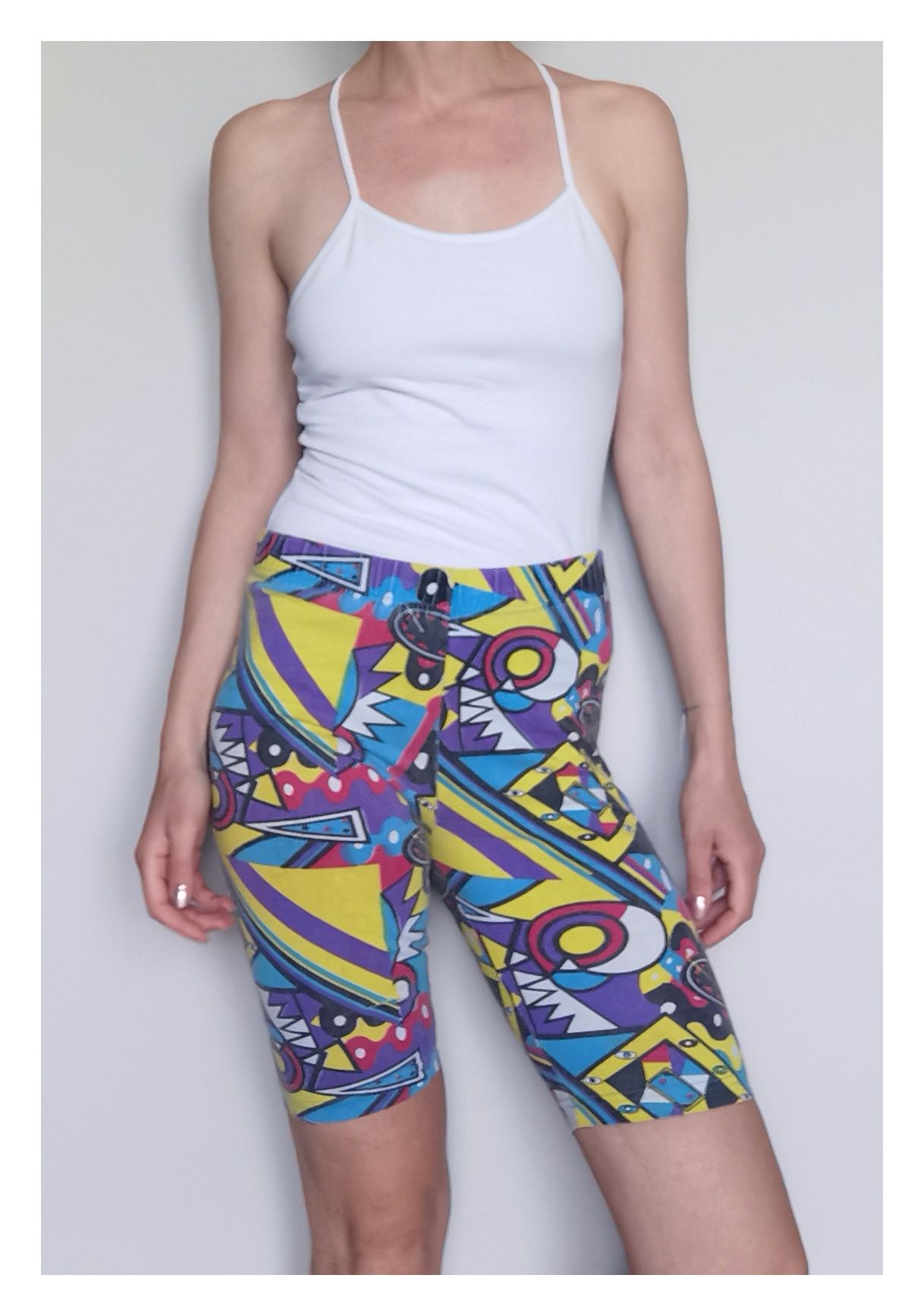 Kolorowe getry/kolarki retro (XS/S) #lata 80./90. #wzór #geometryczny