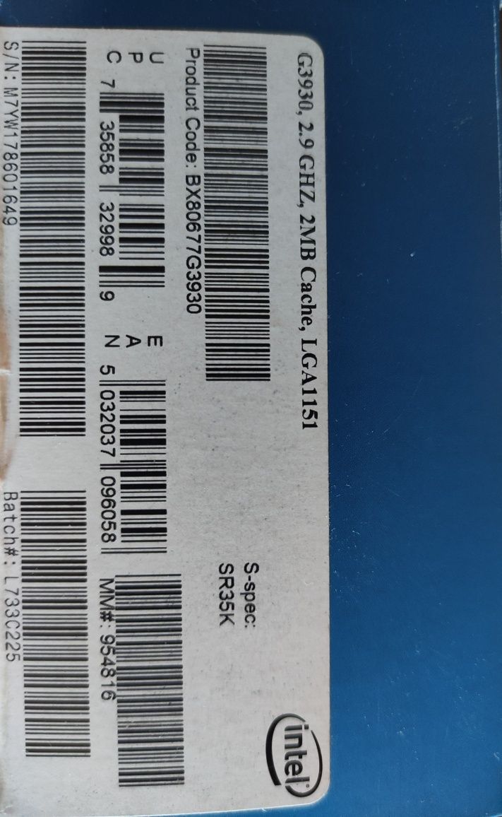 Процессор Intel Celeron  G3930, lga-1151, 2.9GHz