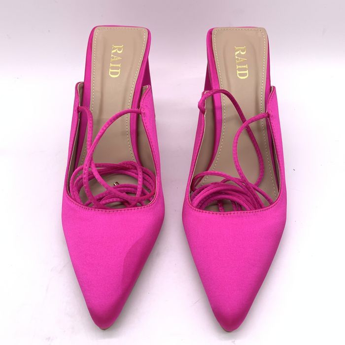 Buty damskie czółenka na klocku RAID RISHITA HOT PINK SATIN rozmiar 41