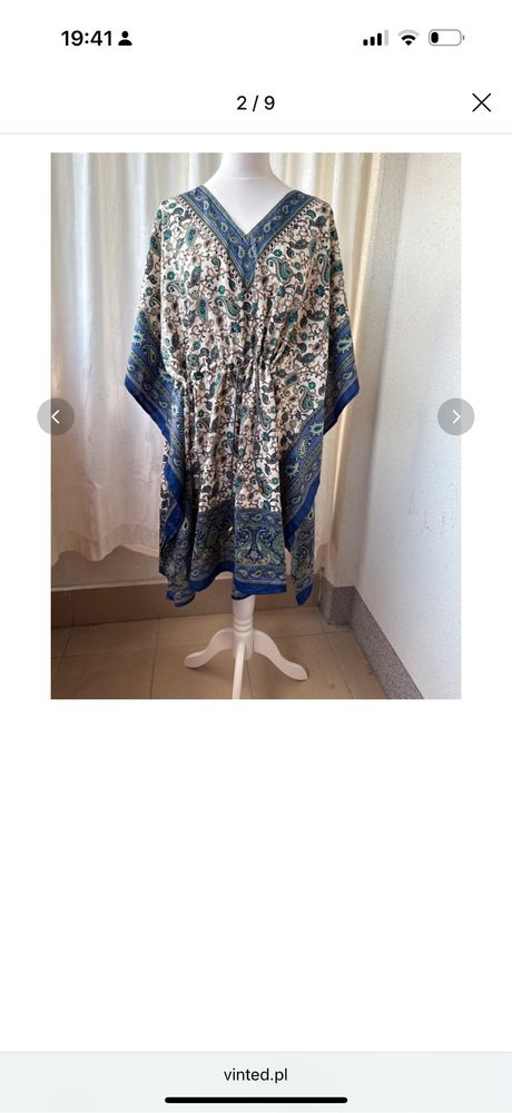 Tunika 100% wiskoza wiazana w pasie one size boho chic