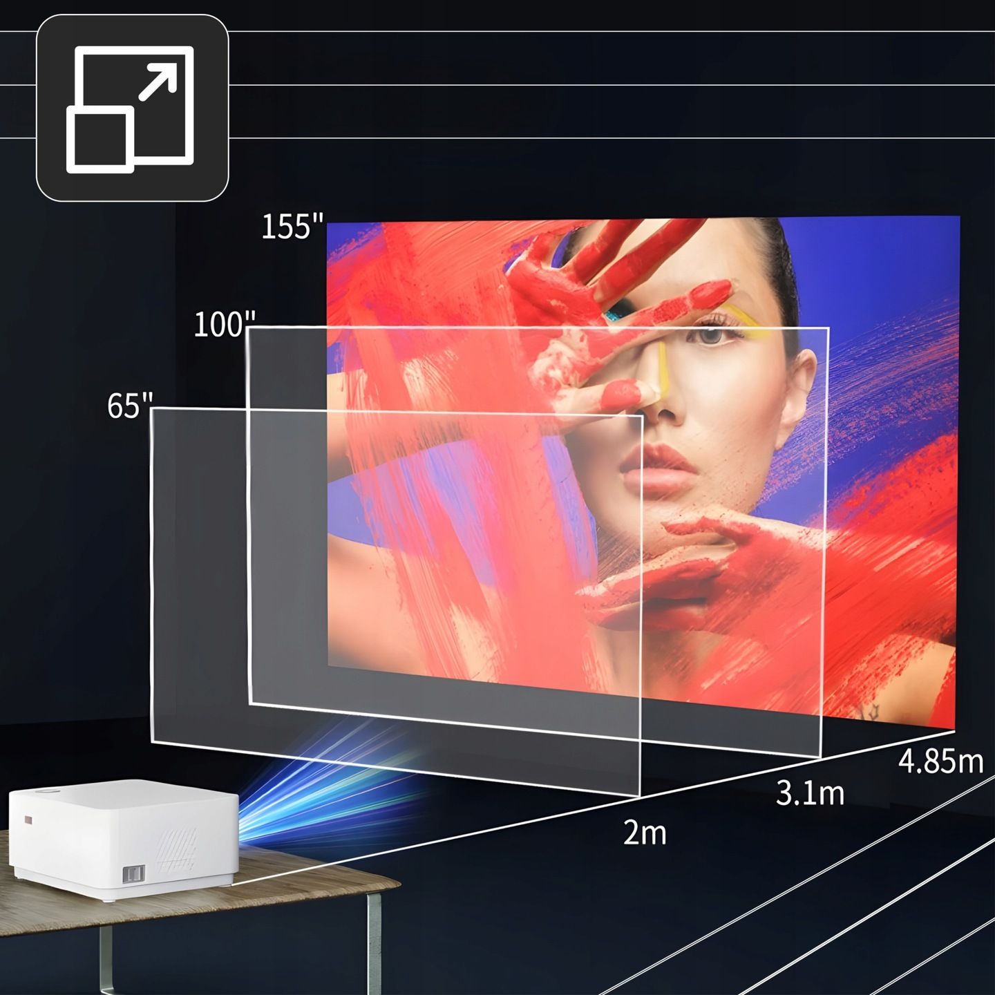 Projektor QIKtech Smart TV 4K 9000lm Bluetooth