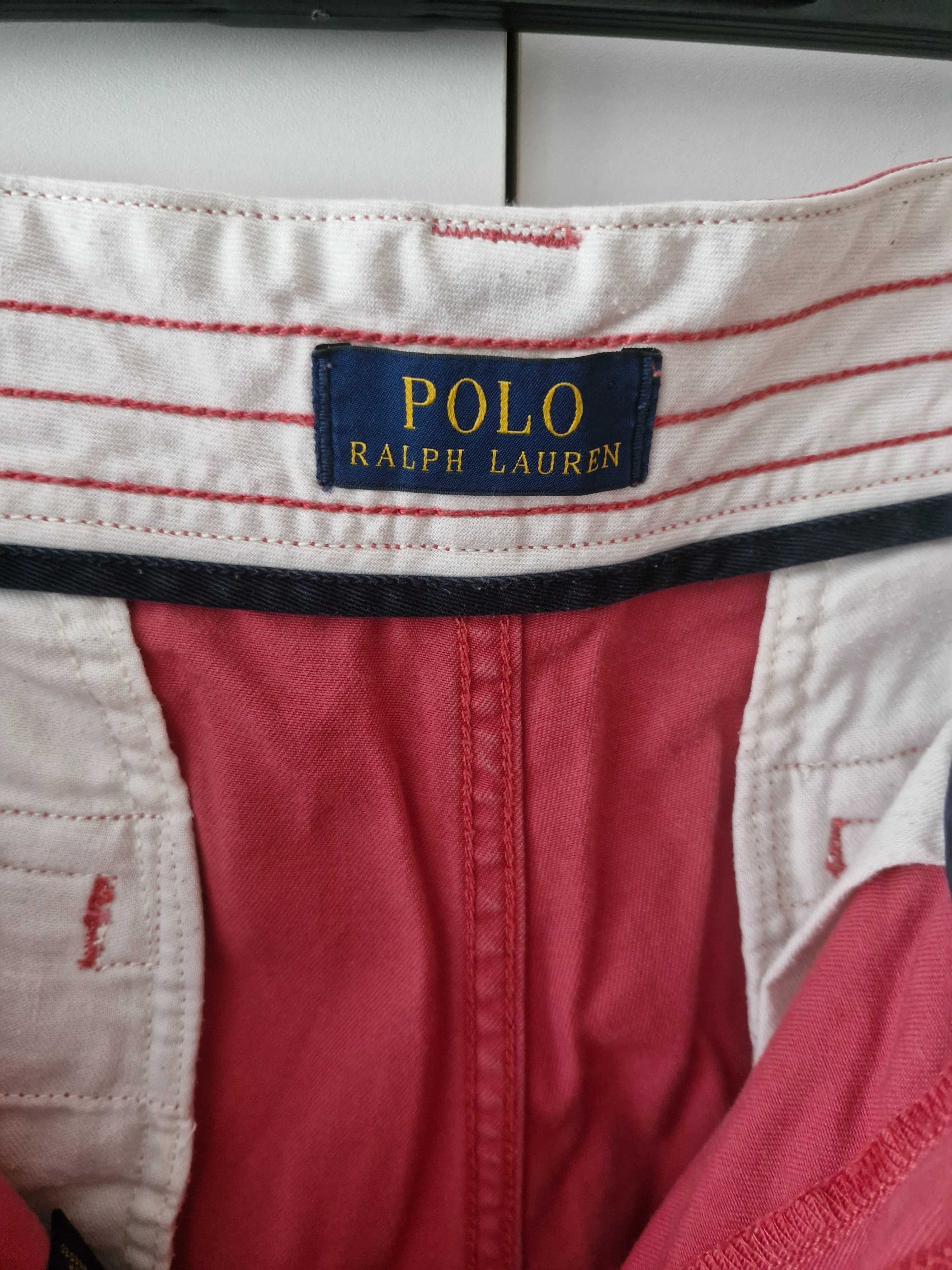 spodenki męskie Polo Ralph Lauren cargo kieszenie duże czerwone