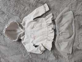 Komplet dla dziewczynki bluza Chic z falbanką i spódniczka tiul r. 86