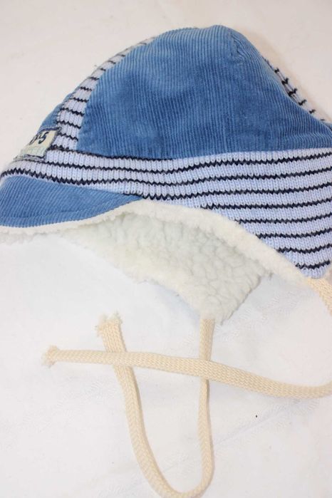 sj2 TRP Traper chłopięca zimowa czapka uszatka z daszkiem 1-2 latka