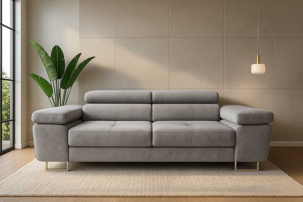 Kanapa LIVIO sofa 2 osobowa 200 cm regulowane zagłówki funkcja spania