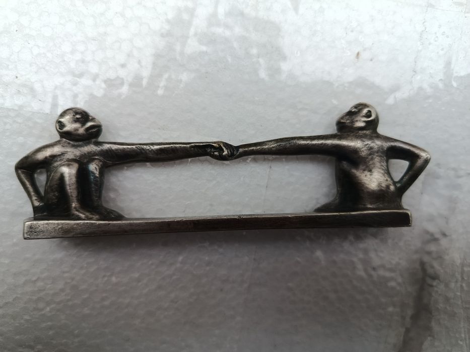 Stojak stary , srebrny na sztućce z sygnaturą