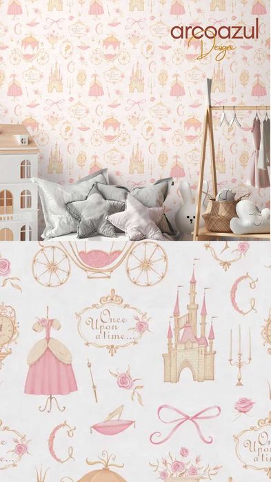 Papel de Parede Infantil Dinossauros , savana, princesas  By Arcoazul