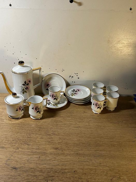 Conjunto de chá de porcelana portuguesa coimbra