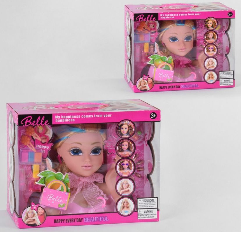 Лялька-Голова Belle для зачісок 2 вида, в коробці,Висота 25см