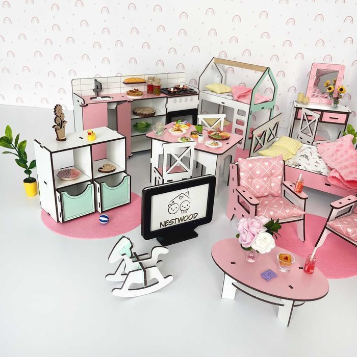 Меблі для ляльок Барбі Великий набір мебель для кукол Будинок Барбі