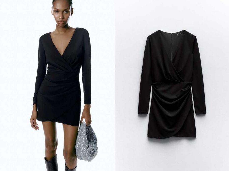 Чорна сукня з драпіруванням Zara