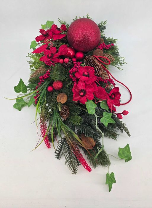 Wiązanka świąteczna na grób, kompozycja na cmentarz, Boże Narodzenie