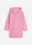 B.P.C poncho-szlafrok frotte kąpielowy w paseczki 152/158.