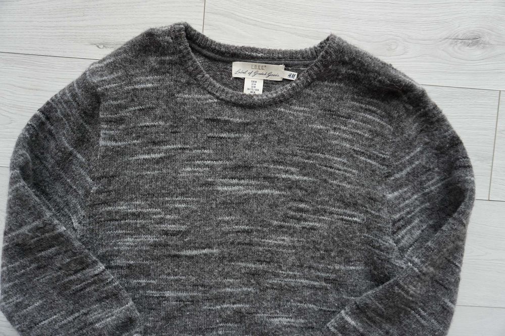szary melanżowy sweter~ h&m r.38/40