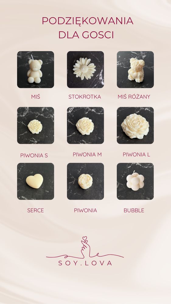 Podziękowanie dla gości ślub wesele babyshower roczek chrzest