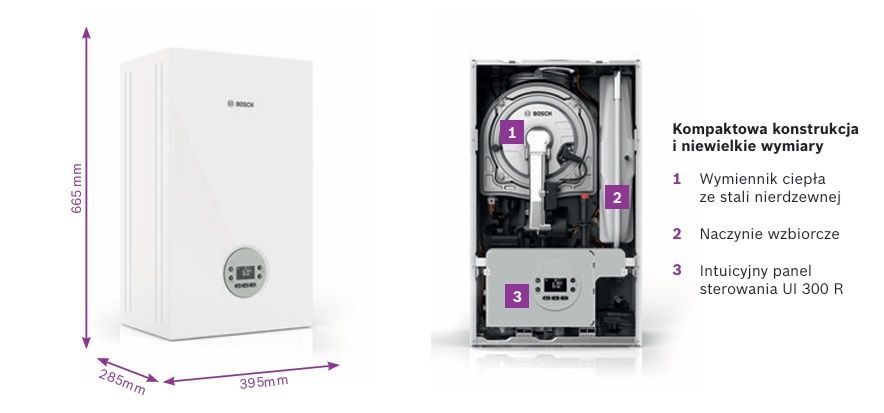BOSCH condens GC1200W 24C Wiszący Gazowy kocioł DWUFUNKCYJNY 5,2-26,5
