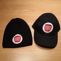 2 czapki Fiat haftowane