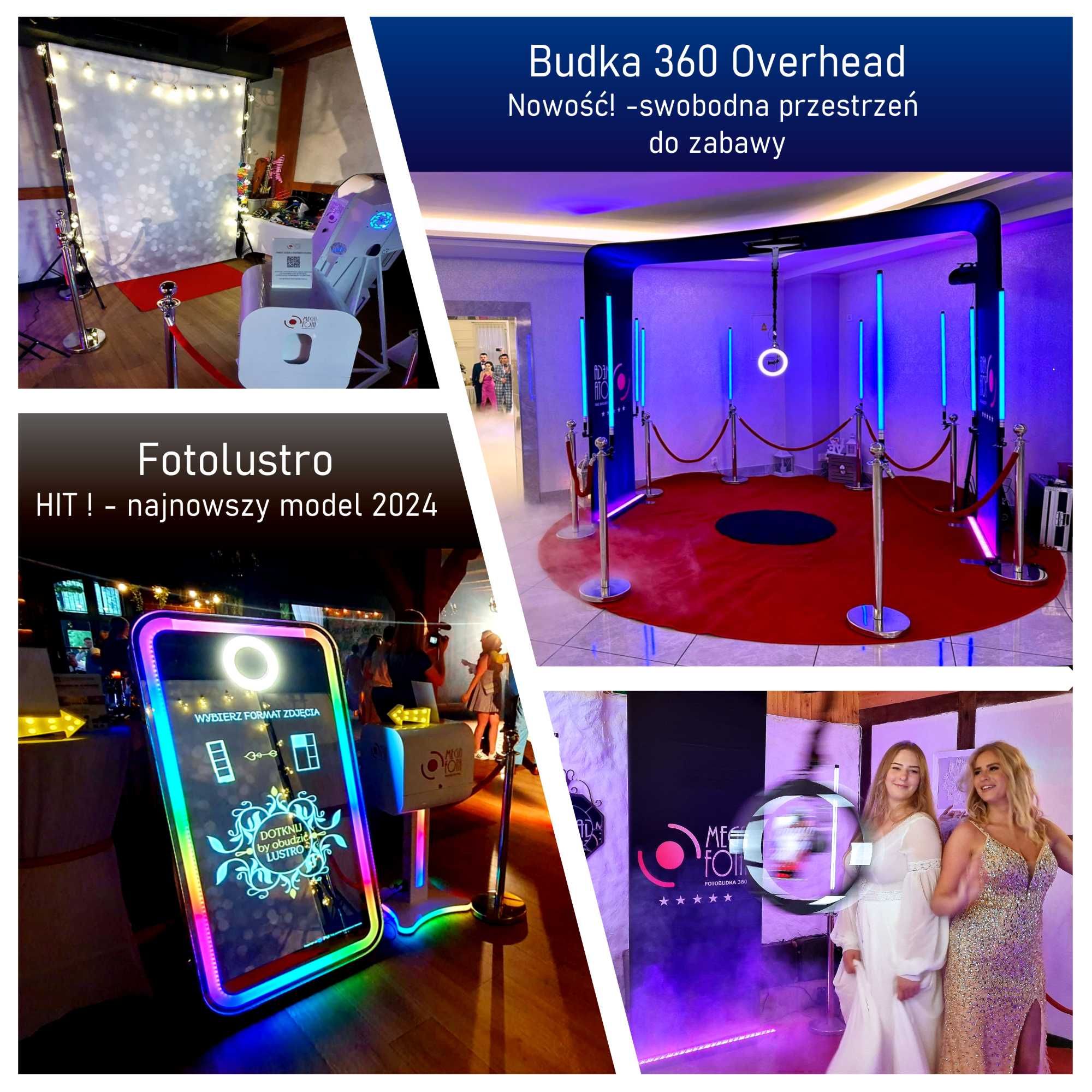 Nowości 2024! : Fotolustro, Budka 360 szklana platforma LED, Fotobudka