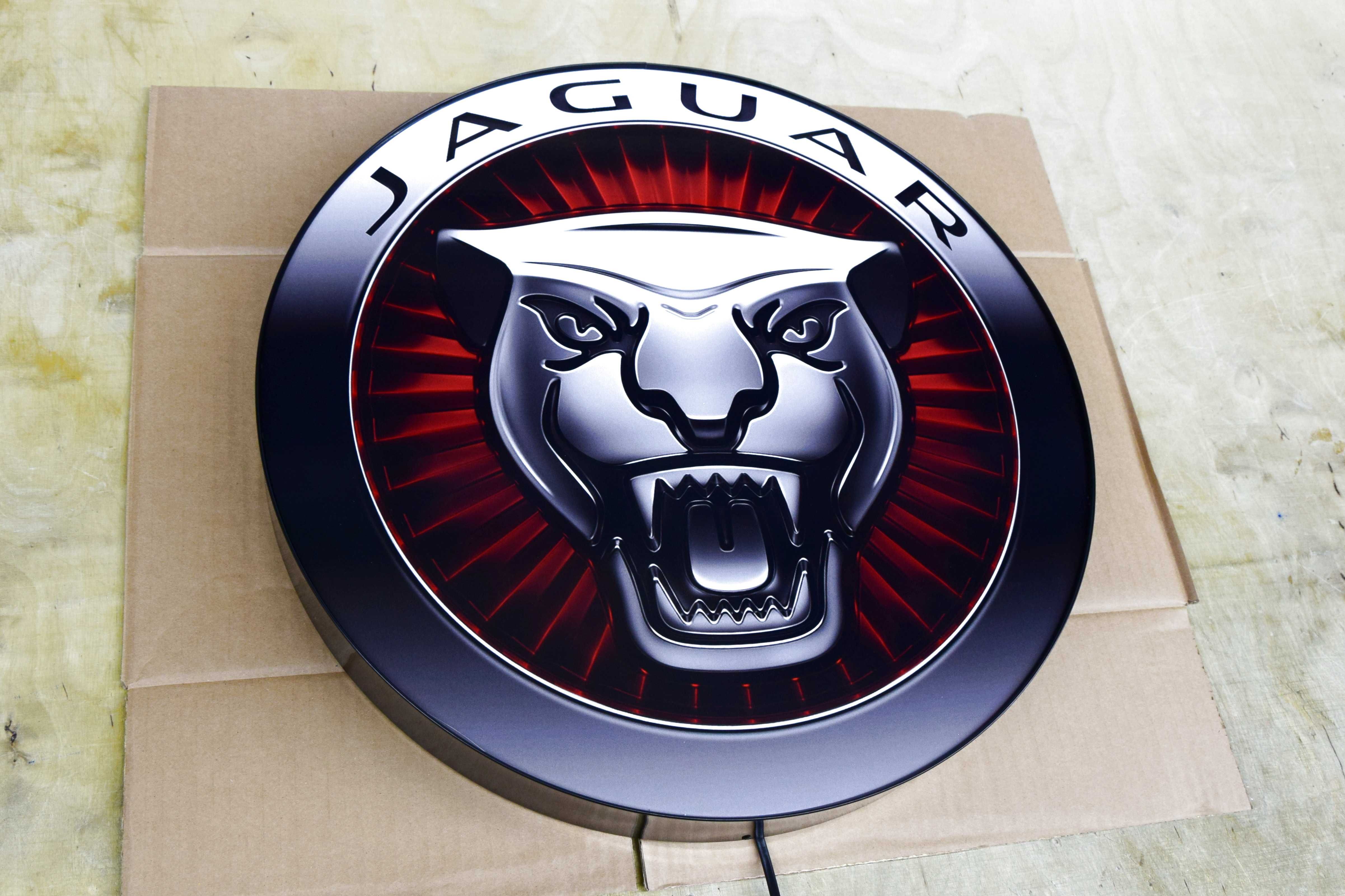 Reklama świecąca JAGUAR, Logo, Baner, Lampa, Neonowa Lampka, Neon