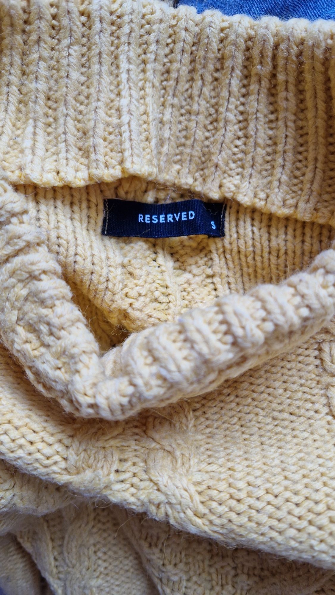 Sweter sweterek golf Reserved r.S musztardowy
