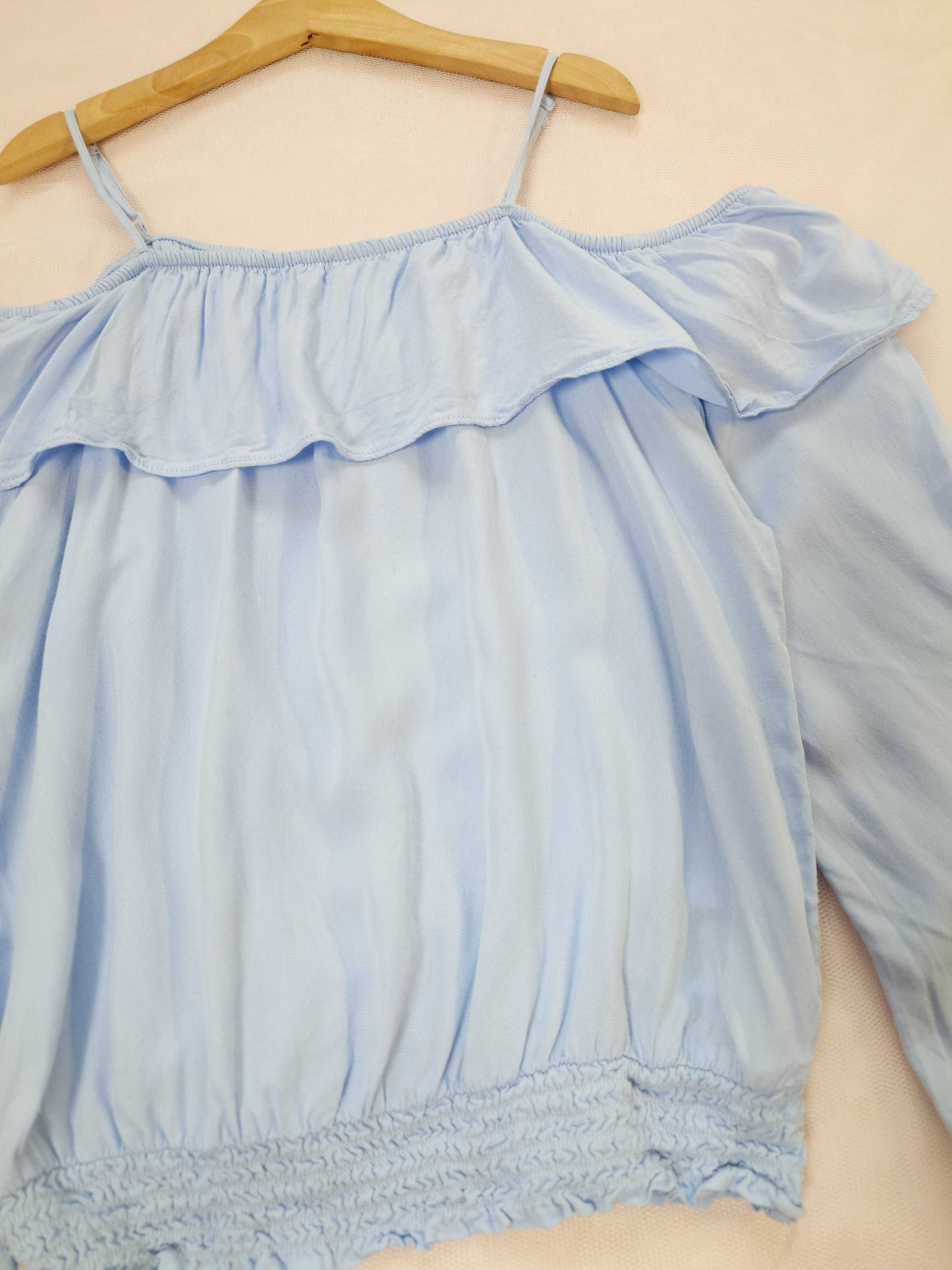 Bluzka w kolorze niebieskim z odkrytymi ramionami, H&M 164