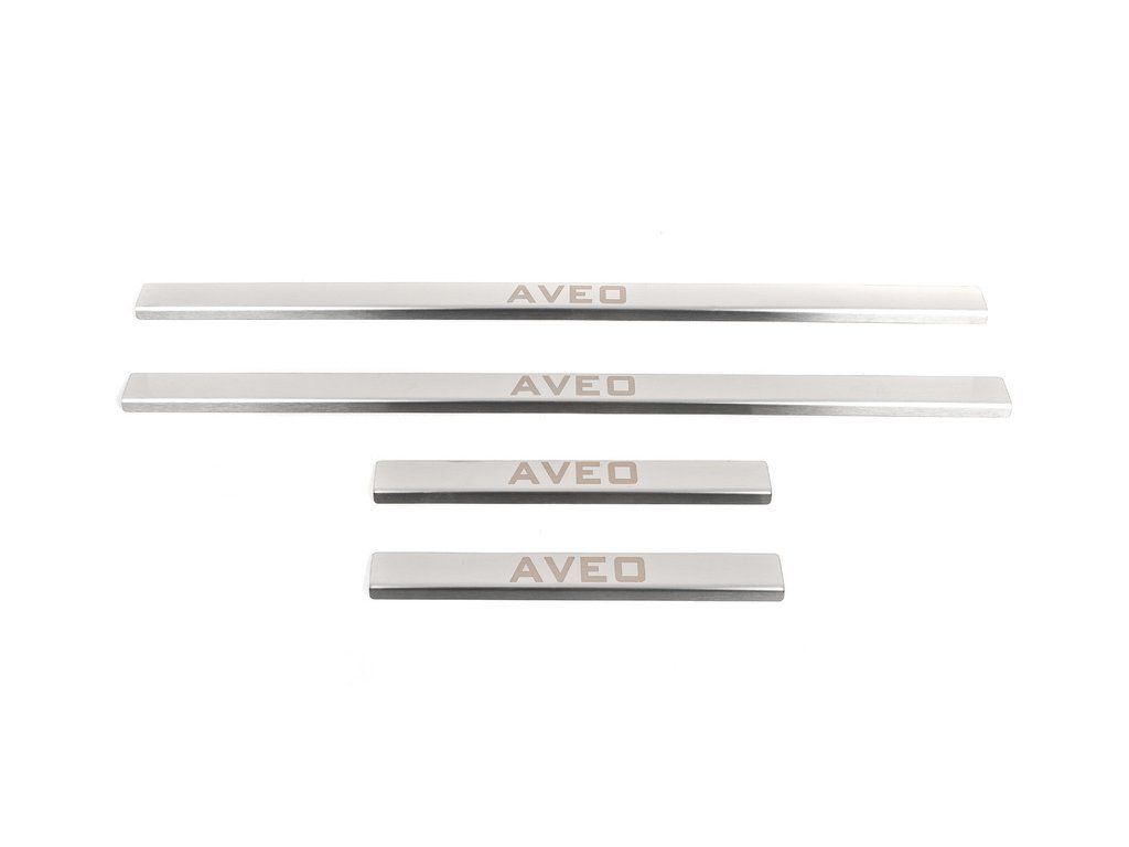 Chevrolet Aveo 2005-2011 Накладки на пороги Carmos (4 шт, нерж.)